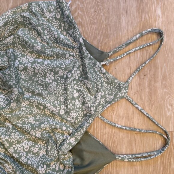 Maternity Knit Maxi Dress, Light Green, Floral Print - Picture 6 of 7